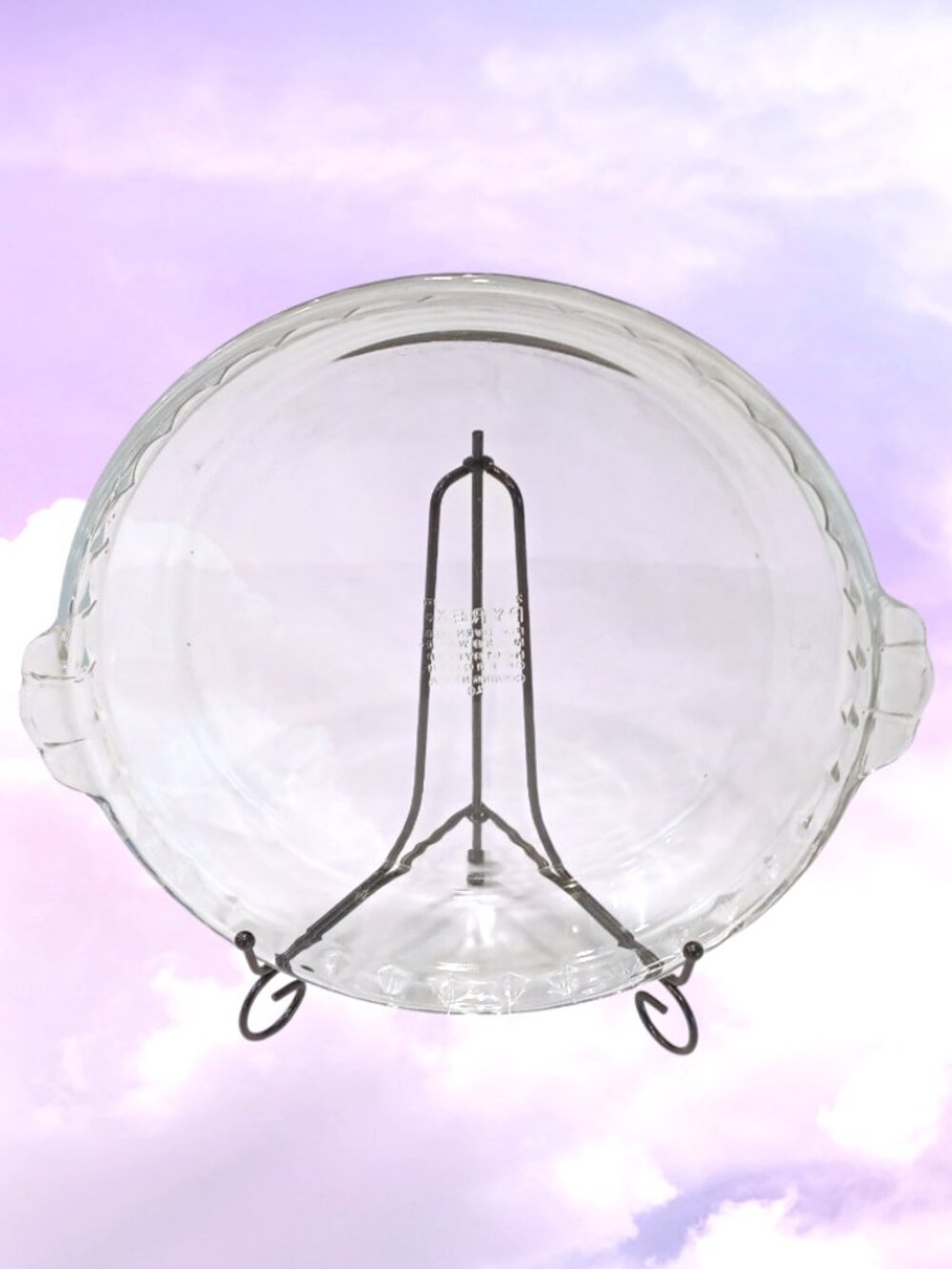 Vintage Pyrex #229 Clear Glass Pie Plate Deep Dish 9.5" Scalloped Fluted Edge